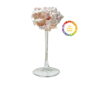 Coupe à vin en verre écologique artistique avec tige en acrylique-Pièce artisanale de luxe pour les amoureux de la mer - Product Image 2