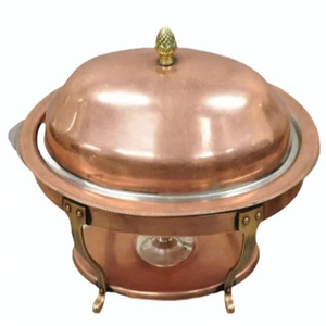 Polished <b>golden</b> chafing dish food warmer with lid Perfect for elegant buffets & event serving - Product Image 5