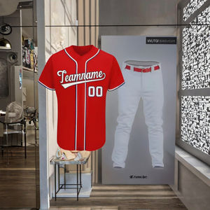 2025 hommes grande taille Jersey chemises de Baseball personnalisées brodé avant blanc cousu uniformes 100% Polyester col en v - Product Image 5