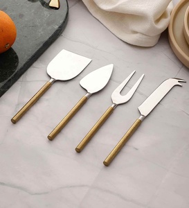 Juego de cuchillos para queso chapados en oro de acero inoxidable de la mejor oferta con esparcidor rebanador de queso utilizado para restaurante Home Hotel - Product Image 5