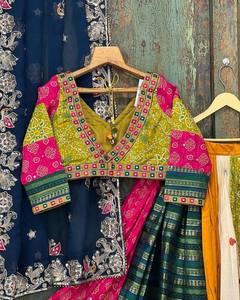 Navratri Special Party Wear Muselina Algodón Impresión digital con trabajo de espejo real Lehenga con Choli con Dupatta bordado pesado - Product Image 1