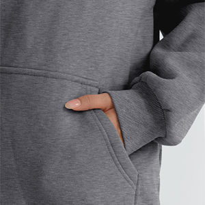 Ensemble de survêtement streetwear en molleton à capuche oversize pour femme, collection Hiver 2025, deux pièces, pour jogging et entraînement, 100 % coton - Product Image 2