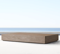 Table basse rectangulaire en teck, meuble de jardin de luxe, Table basse d'extérieur, livraison gratuite