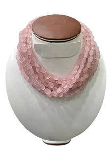 Rose quartz hình bầu dục hạt đá Vòng cổ đá hạt hình bầu dục pha lê quyến rũ đối với trang sức làm pha lê phụ nữ Vòng cổ bán buôn - Product Image 2