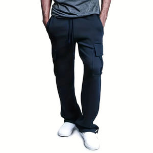 Pantalones Cargo de algodón 100% para hombre estilo Hip Hop de gran tamaño con pierna recta suelta y ropa de calle con múltiples bolsillos aspecto informal - Product Image 1