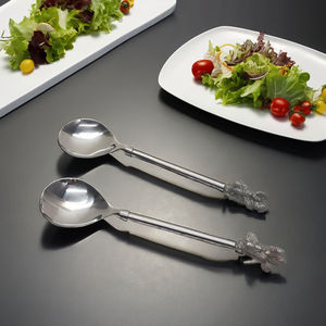 Ensemble de cuillères à salade en acier inoxydable avec poignée en résine au design personnalisé Nouvelles cuillères à salade à la mode Nouveau type de serveurs à poignée - Product Image 1