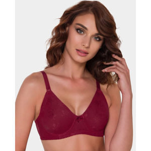 270 Comfortable Minimizer Bra 3/4 Cup Elegant <b>Wire</b>-Free Padding Seamless Woven Breathable Adjustable Solid Pattern <b>Thin</b> Lace - Product Image 5