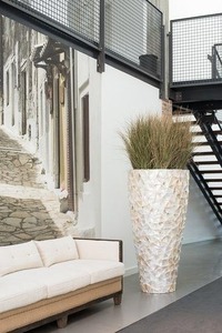 Vase en nacre Capiz moderne de haute qualité pour la décoration intérieure Vase cylindrique rond naturel sûr meubles de salle à manger en osier - Product Image 5