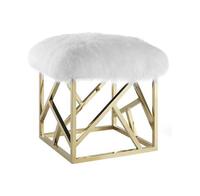 Pouf ottoman gonflable en velours de luxe moderne, repose-pieds, chaise, meubles de maison pour le salon