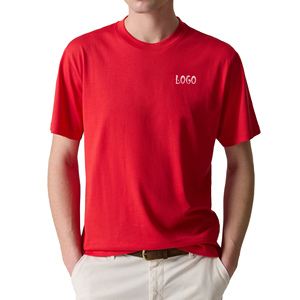 T-shirt pour homme, coupe classique, respirant, grande taille, couleur unie, impression de logo de marque personnalisée, service OEM, 100% coton biologique, 220 GSM - Product Image 1