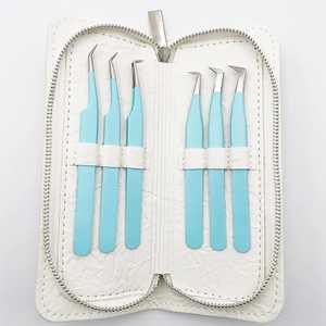 เจ็ดแหนบสำหรับต่อขนตาเพื่อการดูแลความงามที่ทนทานทำจากสแตนเลสใช้ในการผ่าตัดระดับพรีเมียม - Product Image 3