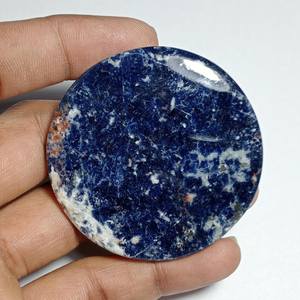 หินอัญมณีโซดาไลต์ธรรมชาติคุณภาพสูงพลอยสังเคราะห์สังเคราะห์อัญมณี137Cts 54X54MM - Product Image 6