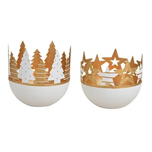 Support de bougie en métal de qualité supérieure, forme arrondie, pour bougies chauffe-plat, centre de table, décoration lumineuse de Noël - Product Image 1