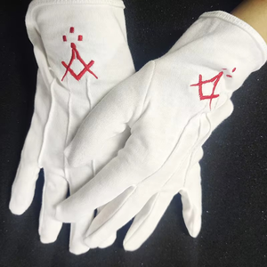 ถุงมือเครื่องราชกกุธภัณฑ์ผ้าฝ้ายสีขาวสำหรับใช้ในฤดูหนาวถุงมือยืดหยุ่นเย็บติดโลโก้ตามสั่ง100% - Product Image 3