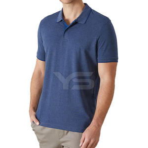 Polo de tela mixta de algodón LICRA informal para hombre, camiseta transpirable, patrón sólido con logotipo personalizado, Polo de golf - Product Image 5