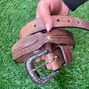 New Arrival Stylish Genuine Leather <b>Belts</b> <b>Western</b> Brown Tooled Leather <b>Belts</b> Real Handmade Tooled Leather Unisex Waist <b>Belts</b> - Product Image 1