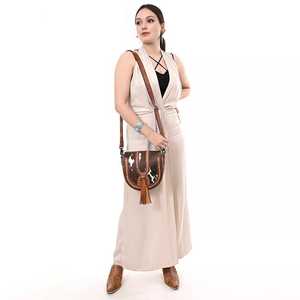 Bolso bandolera occidental de piel de vaca de alta calidad fabricante de bolso bandolera de piel auténtica de alta calidad - Product Image 4