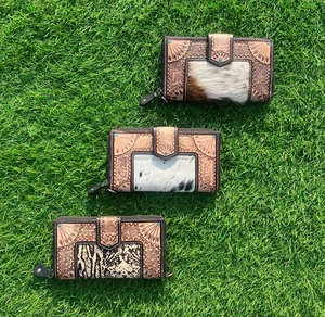 Nouveau Western élégant cuir de vachette usiné fourrure cuir bracelets embrayages femmes conçu sac à main vente chaude en cuir usiné portefeuilles uniques - Product Image 3