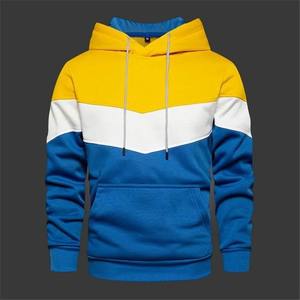 Sudadera con capucha deportiva informal para hombre y mujer de calle azul de invierno y otoño con bolsillos de costura lateral sueltos y Sudadera con capucha juvenil bloqueada por color - Product Image 4