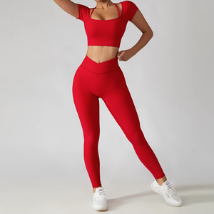 Qualité supérieure Sport course Yoga ensembles nouvelle mode Gym Fitness ensemble à séchage rapide femmes Yoga 2 pièces ensembles en gros vêtements d'été - Product Image 1