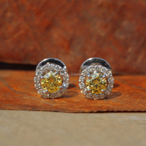 Pendientes colgantes de aro de diamante de corte redondo cultivado en laboratorio 0,75 CTW OEM al por mayor certificado CVD 1 regalo de aniversario de oro - Product Image 5