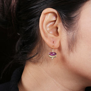 ต่างหูอเมทิสต์925เครื่องประดับเงินสเตอร์ลิงต่างหูอัญมณีทำด้วยมือเครื่องประดับสำหรับผู้หญิงเด็กผู้หญิง - Product Image 2