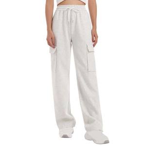 2025 nouvelle mode femmes vêtements pantalons pantalons décontracté logo personnalisé Cargo coton pantalon pantalon cordon taille avec poches - Product Image 4