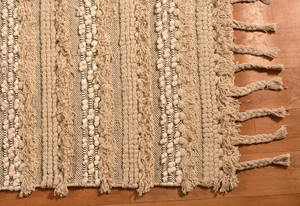 Alfombra de telar manual de algodón natural Alfombra de área Bohemia con diseño de novedad hecho a mano de pila alta para decoración del hogar - Product Image 3