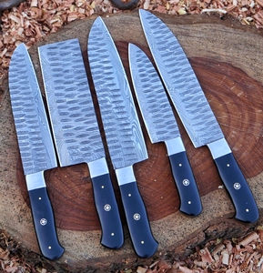 Atacado personalizar Chef Cooking damasco aço Kitchen Knives <span class=keywords><strong>Set</strong></span> Black makarta Handle Damascus Steel <span class=keywords><strong>Knife</strong></span> <span class=keywords><strong>set</strong></span> - Product Image 1