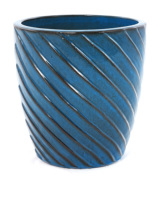 Pot de fleurs en céramique émaillée bleue de style américain moderne avec trou de drainage, écologique, pour jardin intérieur, produits en gros