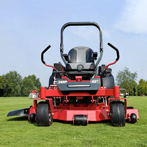 Tondeuse autoportée professionnelle rouge et noire à quatre roues motrices, moteur essence 4 temps 150cc, coupe-herbe de jardin, OEM, prix usine - Product Image 4