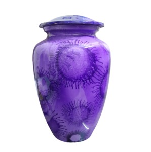 Urnes funéraires en aluminium pour adultes de couleur marron Urnes funéraires en métal fini avec autocollant pour cendres humaines. - Product Image 2