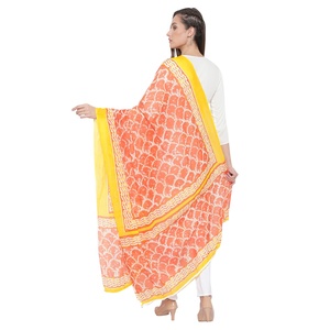 Femmes indien ethnique Designer coloré brodé dames Dupatta étole coton lin crêpe acrylique mode soie fête porter - Product Image 4