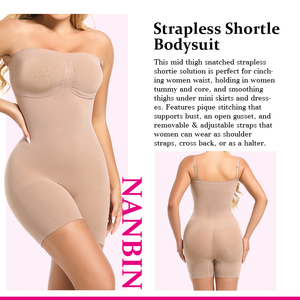 Body Moldeador de Una Pieza para Mujer, Sin Costuras, de Alta Compresión, Tallas Grandes, Estilo Bandeau - Product Image 6