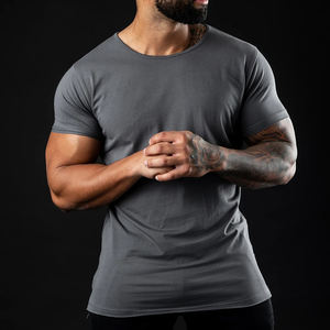 เสื้อยืดผ้าฝ้าย100% ของผู้ชายเสื้อผ้าลำลองออกแบบโลโก้สีทึบสำหรับฤดูร้อน - Product Image 3