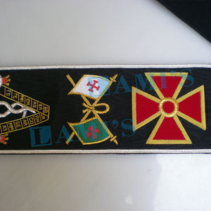 30th Degree Sash Scottish Regalia Sash Customized <b>Gold</b> Bullion Wire Masonic Regalia Handmade Sash - Product Image 4