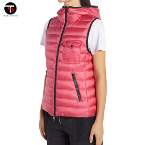 Haute qualité femmes fermeture éclair sans manches coupe-vent bouffant gilet coton doublure respirant longue durée veste multi-poches tricoté - Product Image 2