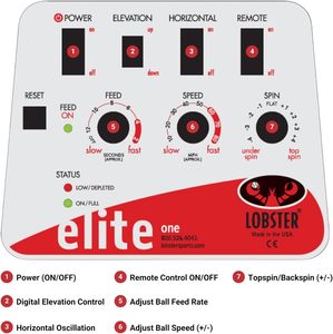 Nueva máquina lanzapelotas de tenis Lbster Sports Elite One con batería, lanzamiento de esquina a esquina, topspin y backspin 60 °   Duración de 4 a 8 Horas - Product Image 5