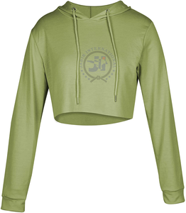 Wholesale High Quality Women Crop Gym Hoodie Casual Wear Comfortable New fashion OEM crop gym hoodie with Customized Size Logo - Product Image 2