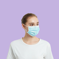 Masques jetables 3 plis avec boucles d'oreille, 50 pièces/boîte, 2000 pièces/carton, bon prix, bonne qualité