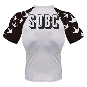 โลโก้เซิร์ฟแขนสั้นที่กําหนดเอง Mma Bjj เสื้ออัดระเหิด Jiu Jitsu Rashguards ออกแบบขายส่งยามผื่น - Product Image 2