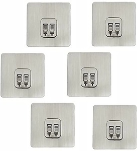 Silver finish magic <b>plastic</b> self adhesive tissue clip multi surface wall hook heavy duty bathroom kitchen home store - Product Image 4