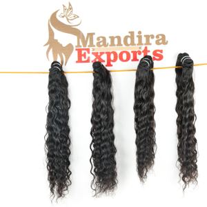 Extensions de cheveux humains de Temple indien brut pour les femmes Double trame naturelle bouclée lâche vague profonde noir non traité vague de corps droite - Product Image 3