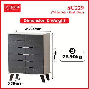 Moderno y Elegante Mueble Zapatero de 2 Puertas para Sala de Estar, Roble Blanco Gris Oscuro, 4 Niveles, 12 Pares de Zapatos para Adultos, Desarmable/Para Armar Uno Mismo - Product Image 6