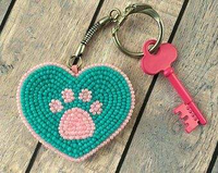 Porte-clés artisanal de qualité supérieure vert rose perlé carré métal PVC Design belle couleur pour personnaliser les clés de noël