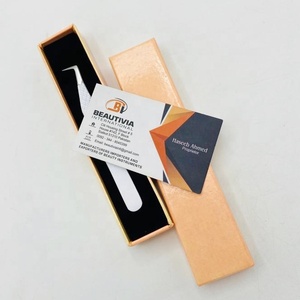 High Quality 90 Degree Slim Boot White Color Stainless Steel <b>Eyelash</b> Extension Tweezers Sustainable <b>Applicator</b> Lash Extensions - Product Image 5