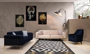 Pelo blanco y negro natural en la alfombra de retazos de piel de vaca Alfombra de piel de cuero hecha a mano para hogares modernos - Product Image 3