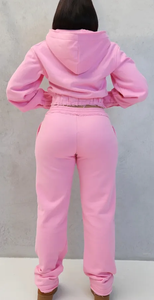 Conjunto de Sudadera con Capucha y Pantalones Deportivos de Invierno para Mujer, Talla Grande, 2 Piezas, Personalizado 2024, Alta Calidad, 100% Algodón, Ropa Deportiva, Felpa, Jogger, Secado Rápido - Product Image 3