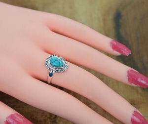 Classical <b>Ring</b> Jewelry For Women Silver Boho Style Jewelry 925 Sterling Silver <b>Turquoise</b> Gemstone Handmade <b>Ring</b> Gift For Wife - Product Image 3