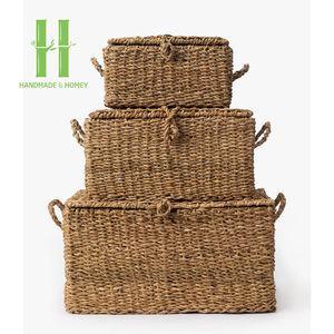 Cestas de algas marinas vintage Cesta de almacenamiento de mimbre con forma de cuenco Diseño OEM para exteriores Personalizado hecho a mano en Vietnam - Product Image 6